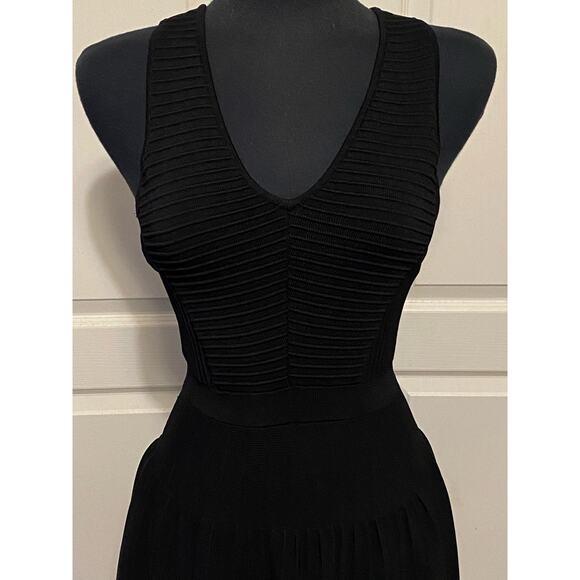 Sam Edelman Black Ottoman Deco Drive Sleeveless Fit & Flare Dress Size Small - Picture 3 of 13